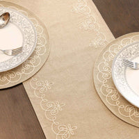 Luxe Filigree Embroidered Table Runner
