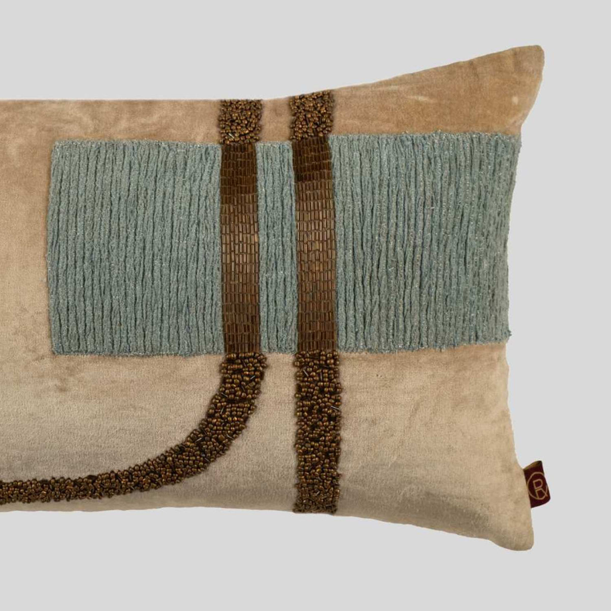 Beaded Lumbar Cushion Cover - 12x20 Inch