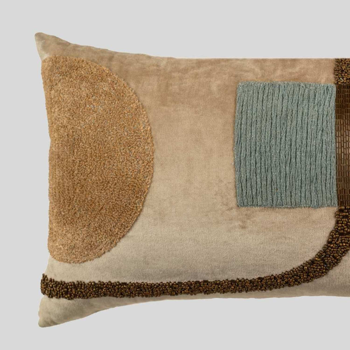 Beaded Lumbar Cushion Cover - 12x20 Inch