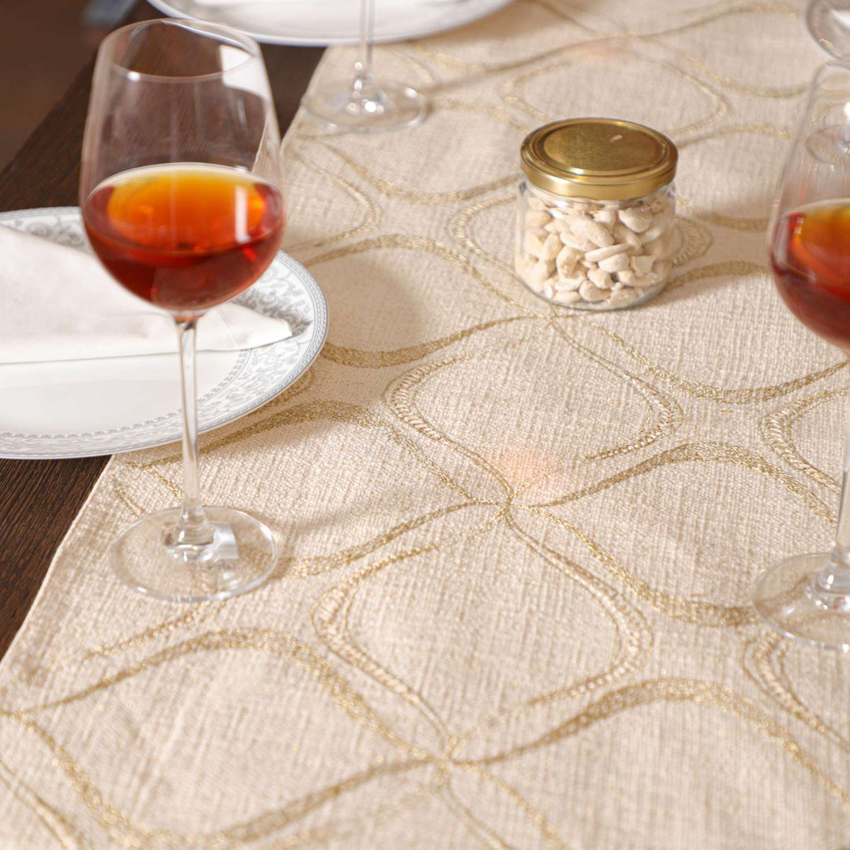 Gilded Beige Signature Table Runner