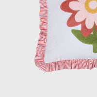 Roselle Bloom Luxe Embroidered Cushion Cover