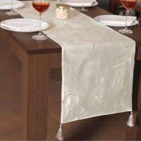 Topographic Foiled Pattern Embroidered Table Runner