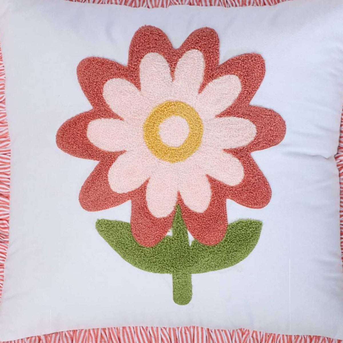 Roselle Bloom Luxe Embroidered Cushion Cover