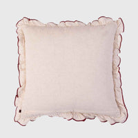 Blush Daisy Embroidered Cushion Cover with Ruffles