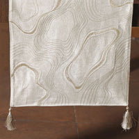 Topographic Foiled Pattern Embroidered Table Runner