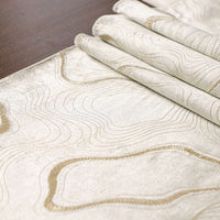Topographic Foiled Pattern Embroidered Table Runner