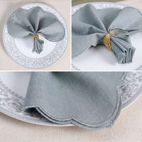 Sage Scallop Luxe Cotton Linen Napkin