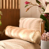 Gold Bolster Shaped Pillow - 50x15 Cms