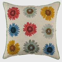 Sunflower Mosaic Embroidered Cushion Cover