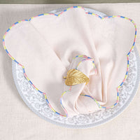 Pastel Scallop Luxe Cotton Linen Napkin