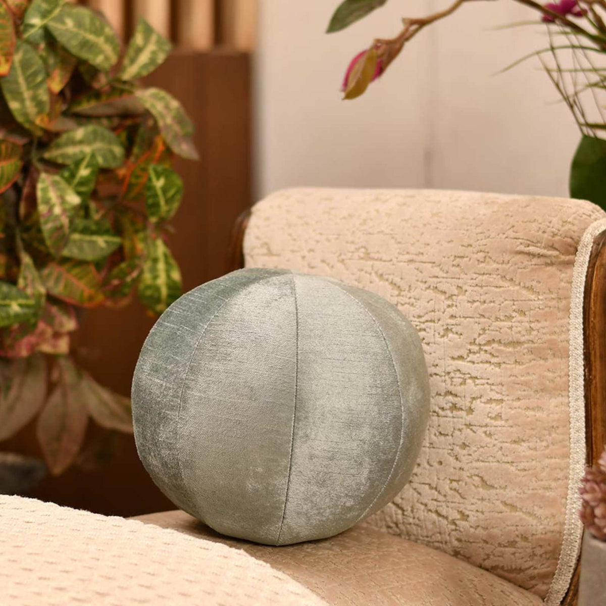 Blue Soft Luxe Sphere Pillow