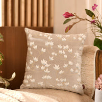 White Floral Cluster Cushion Cover
