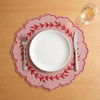 Delicate Chambray Blush Trim Placemat