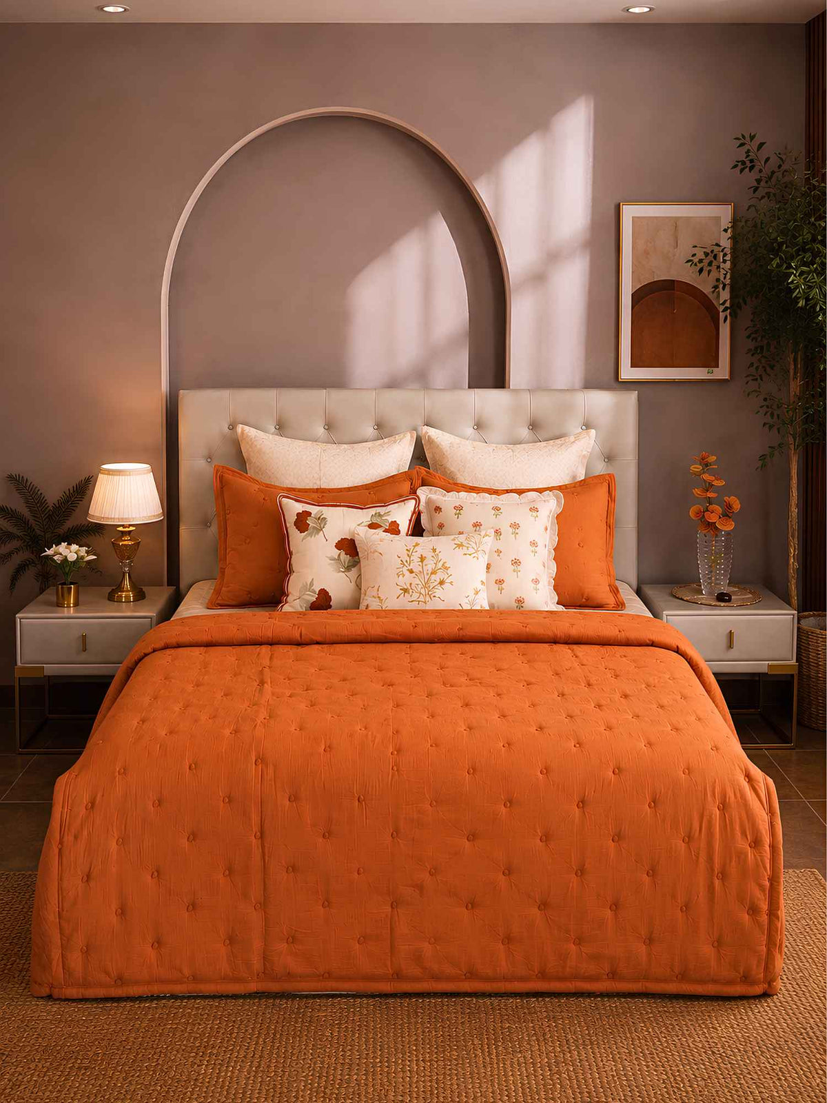 Solara Embroidered Rich Cotton Bedspread