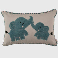 Mama Baby Elephant Kids Cushion Cover - 12x18 Inch