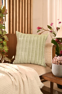 Green Pleated Velvet Cushion Cover