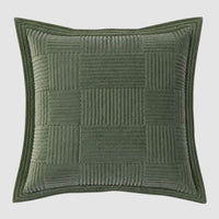 Verde Grid Textured Cotton Velvet Cushion Cover