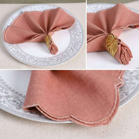 Rose Scallop Luxe Cotton Linen Napkin