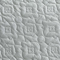 Pearl Grey Faux Silk Embroidered Bedspread with 2 Pillow Covers