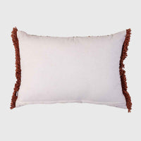 Autumn Meadow Floral Embroidered Cotton Slub Cushion Cover - 12x20 Inch