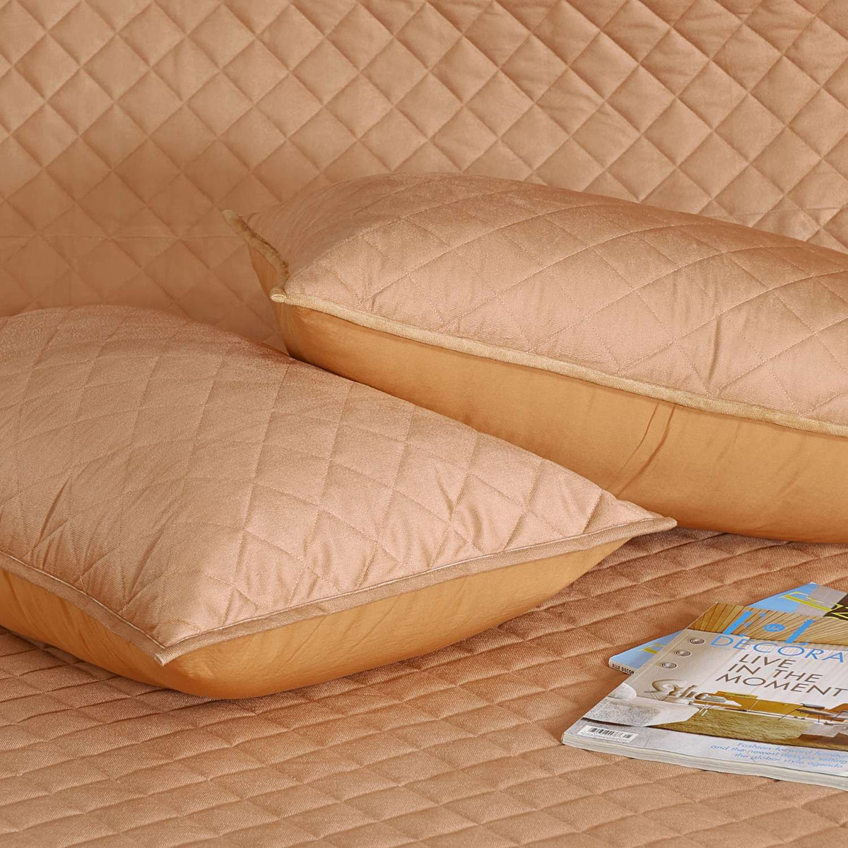 Geometric Poly Velvet Embroidered Bedspread with 2 Pillow Covers