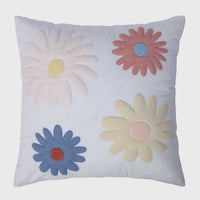 Flora Cotton Sheeting Patch Embroidered Cushion Cover