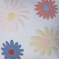 Flora Cotton Sheeting Patch Embroidered Cushion Cover