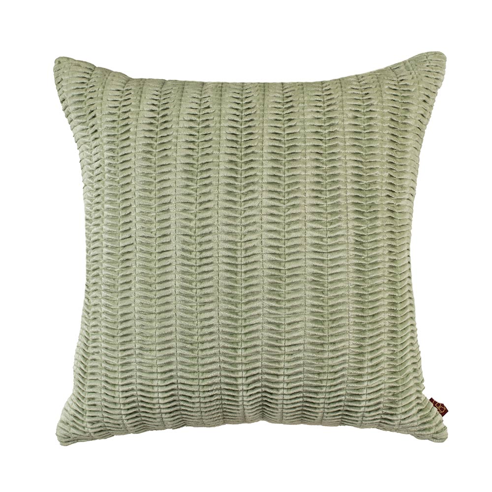 Green Pleated Velvet Cushion Cover
