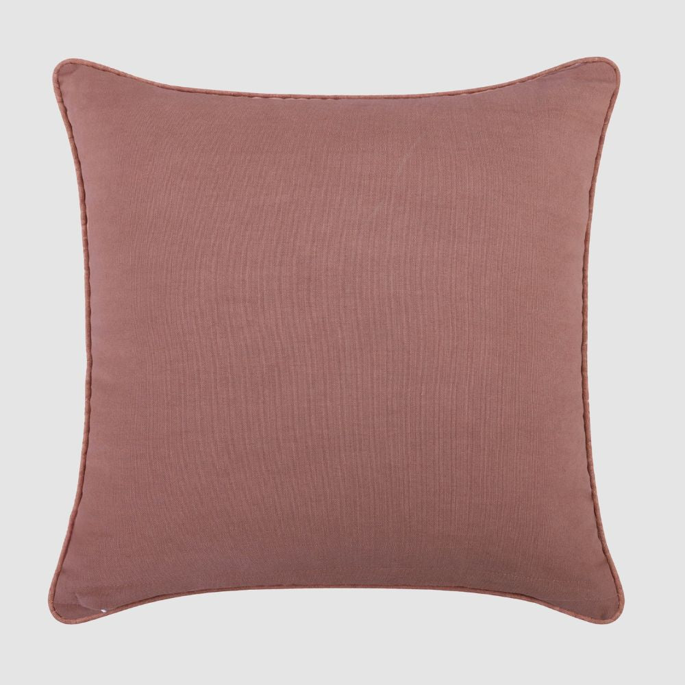 Rosette Embroidered Cushion Cover