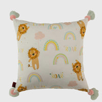 Lion on the Rainbow Kids Cushion Cover - 16x16 Inch