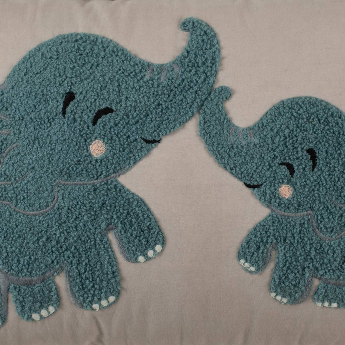 Mama Baby Elephant Kids Cushion Cover - 12x18 Inch