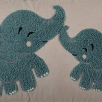 Mama Baby Elephant Kids Cushion Cover - 12x18 Inch