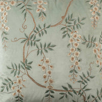 Sea Blue Hanging Florals Embroidered  Cushion Cover