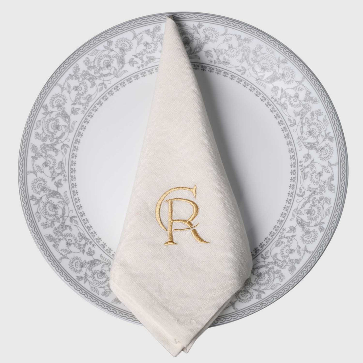 CR Imperial Monogram Linen Napkin