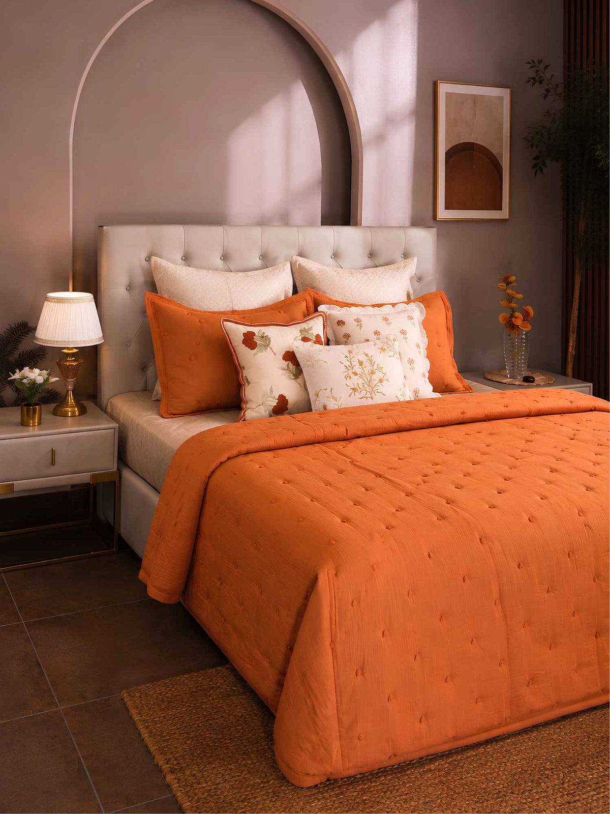 Solara Embroidered Rich Cotton Bedspread