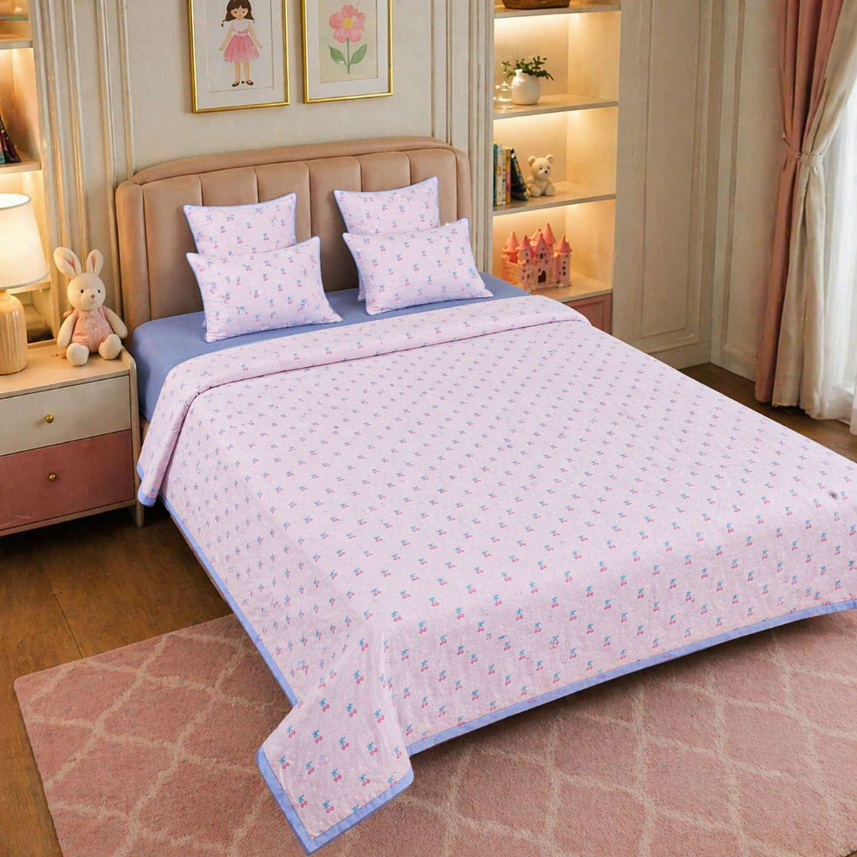 Blush Petal Charm Kids Premium 4 Piece Quilt Set