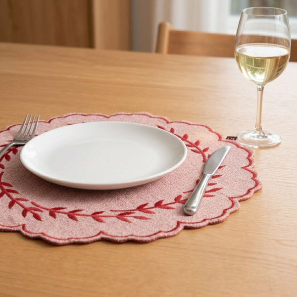 Delicate Chambray Blush Trim Placemat