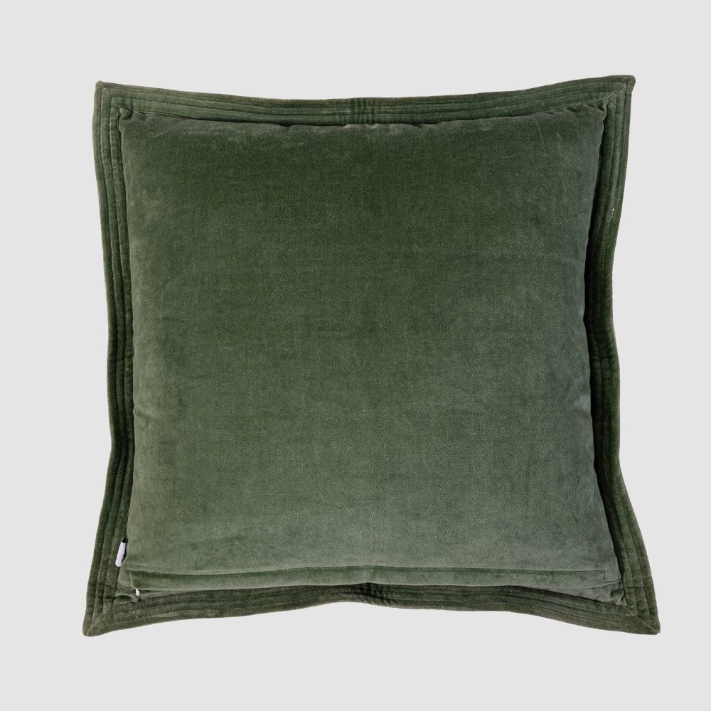 Verde Grid Textured Cotton Velvet Cushion Cover