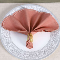 Rose Scallop Luxe Cotton Linen Napkin