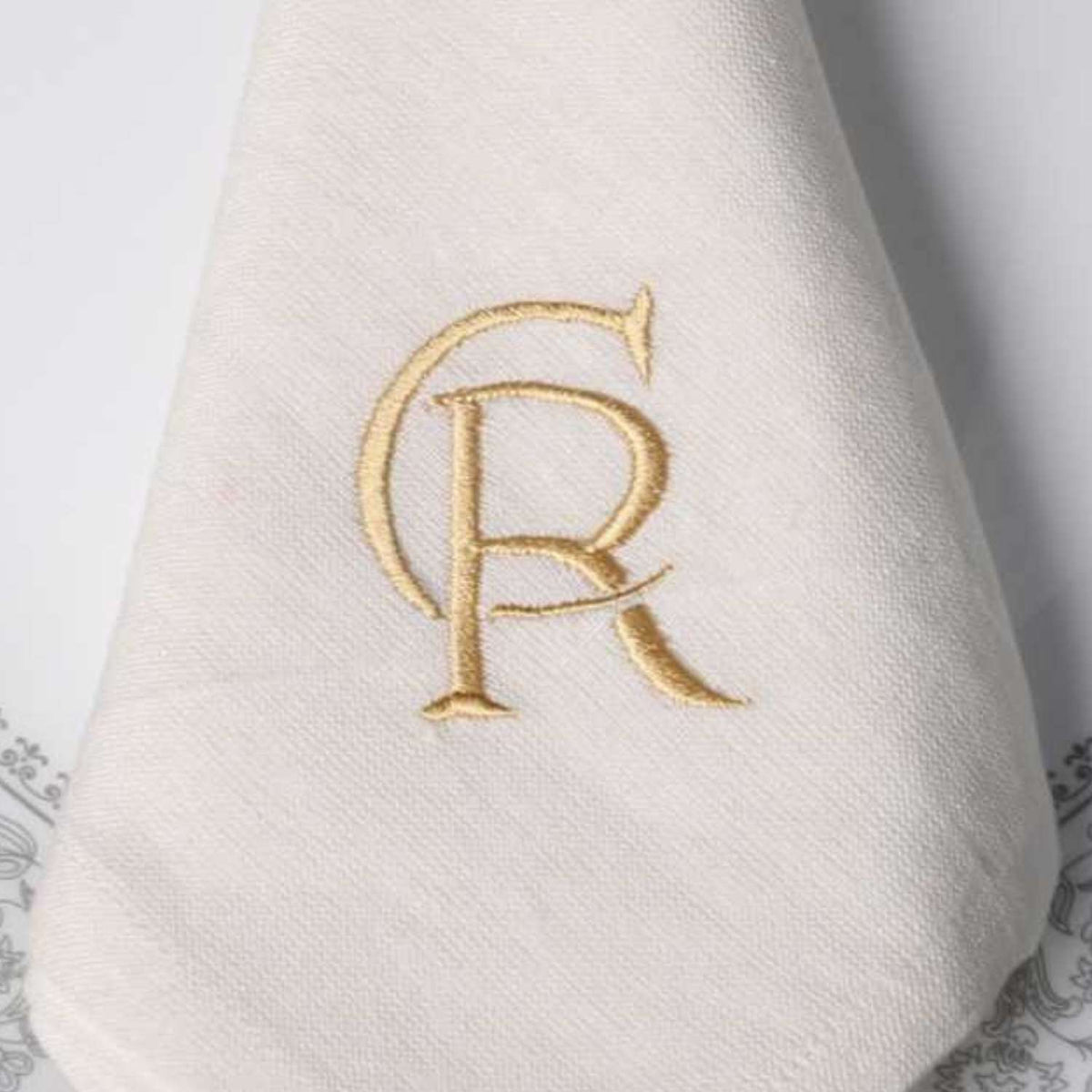 CR Imperial Monogram Linen Napkin
