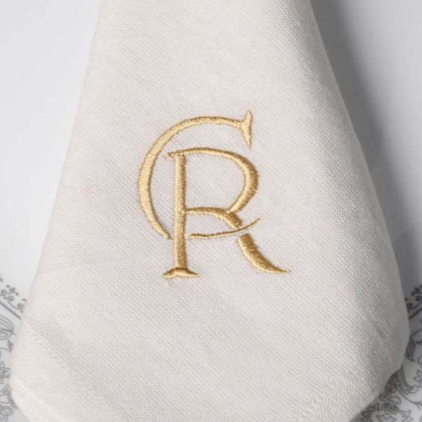 CR Imperial Monogram Linen Napkin