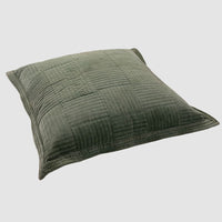 Verde Grid Textured Cotton Velvet Cushion Cover