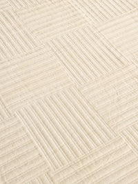 Linear Stripe Pattern Embroidered Quilted Bedspread with 2 Pillow Covers