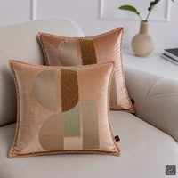 Modern Abstract Embroidered Beaded Cushion Cover