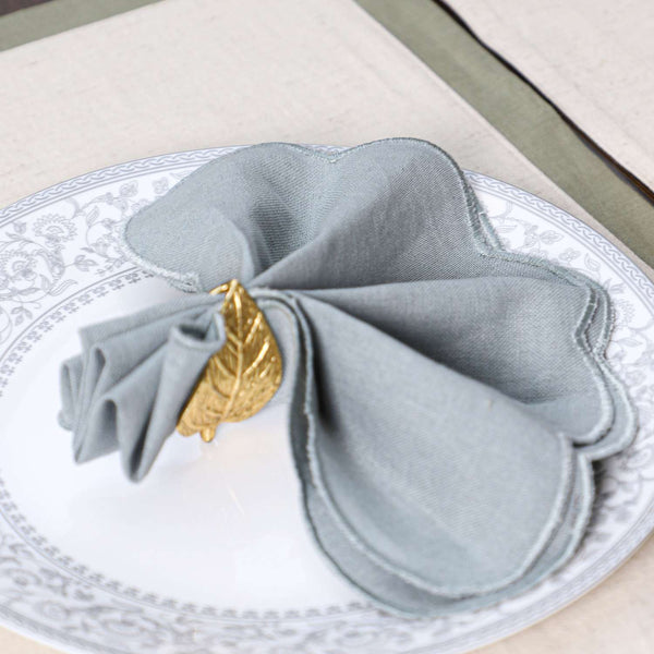 Sage Scallop Luxe Cotton Linen Napkin