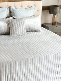 Regal Lines Cotton Viscose Velvet Embroidered Bedspread Set with 2 Pillow Covers