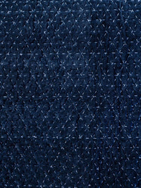Midnight Stitch | Hand-Quilted & Hand-Embroidered Cotton Velvet Bedspread – Blue