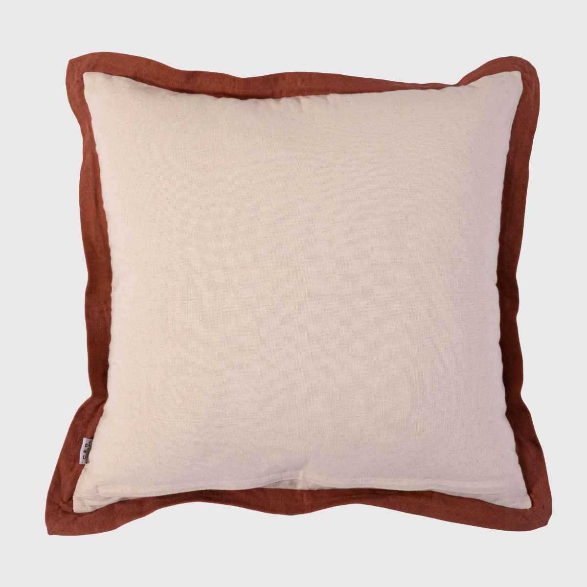 Rust Bloom Hand Embroidered Cotton Slub Cushion Cover