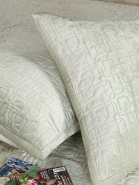 Verdant Royale Velvet Embroidered Bedspread with 2 Pillow Covers