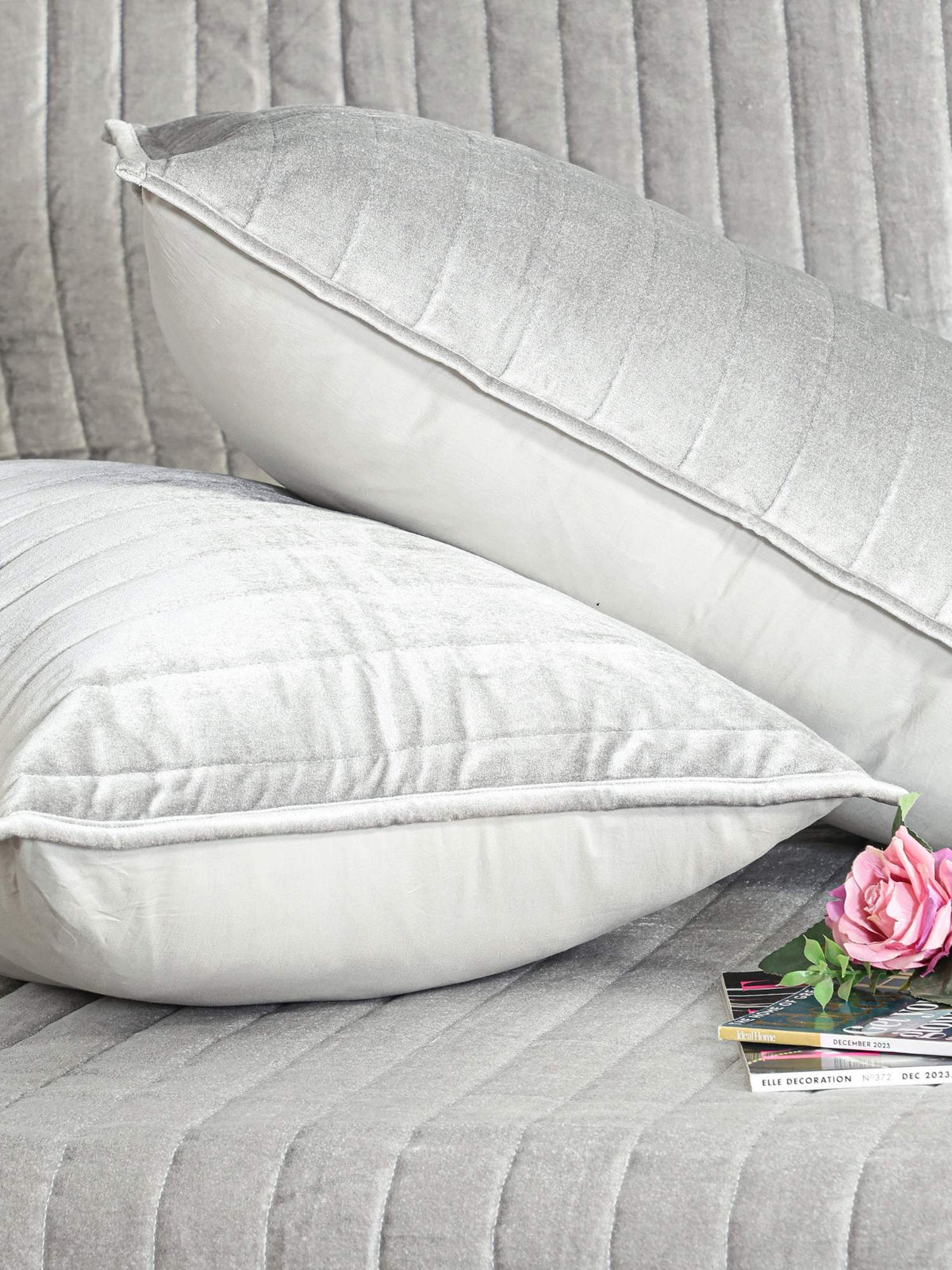 Regal Lines Cotton Viscose Velvet Embroidered Bedspread Set with 2 Pillow Covers